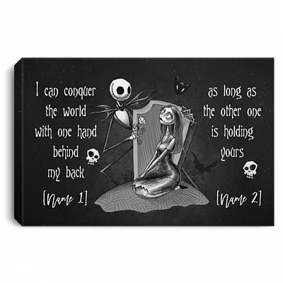 Personalized I Can Conquer The World With One Hand Behind My Back Framed Canvas Prints - Unframed Poster, White, 0.75'' Framed Canvas