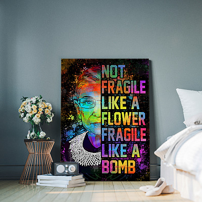 Alternative view of Not Fragile Like A Flower Fragile Like A Bomb Gallery Framed Canvas - Unframed Poster