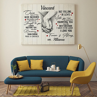 Alternative view of Personalized Once Upon A Time God Blessed The Broken Road Wrapped Framed Canvas Prints - Unframed Poster