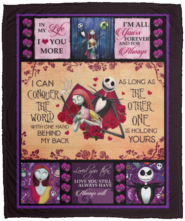 Jack I Can Conquer The World With One Hand As Long As The Other One Is Holding Yours Fleece - Sherpa Blanket, White, Cozy Plush Fleece Blanket - 50x60