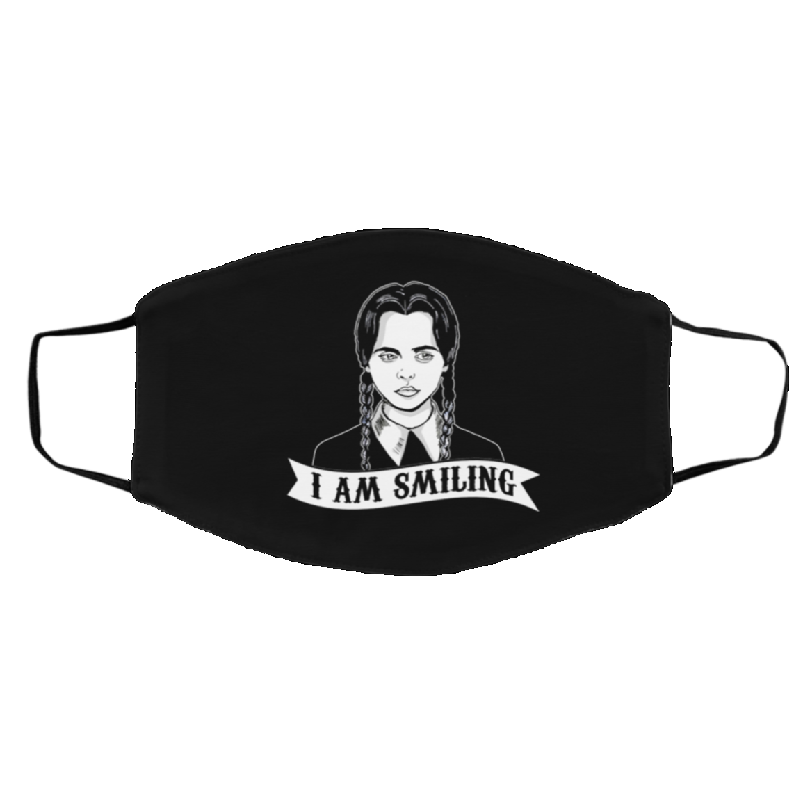 Wednesday Addams I Am Smiling Washable Reusable Custom - Printed Cloth Face Mask Cover, Black, Cloth Face Cover – Medium/Large Wednesday Addams I Am Smiling Washable Reusable Custom - Printed Cloth Face Mask Cover, Black, Cloth Face Cover – Medium/Large