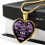 My Dear Wife I Asked God For An Angel And He Sent Me You Love Always Your Husband Luxury Heart Pendant Necklace - Heart Luxury Necklace (Gold Plated)