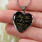 Fear Not For I Am With You Isaiah 41:10 Luxury Heart Pendant Necklace - Heart Luxury Necklace (Silver)