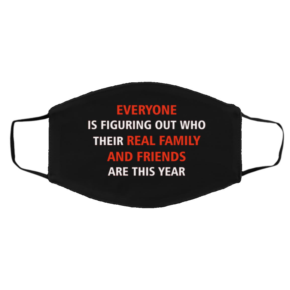 Everyone Figuring Out Who Real Family and Friends This Year Washable Reusable - Cloth Face Mask Cover, Black, Cloth Face Cover – Medium/Large