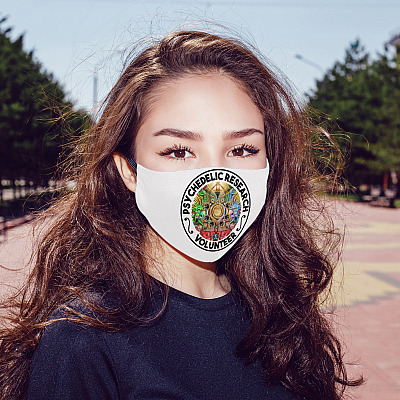 Alternative view of Psychedelic Research Volunteer Washable Reusable Custom - Printed Cloth Face Mask Cover