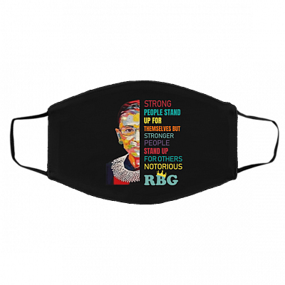Notorious RBG Ruth Bader Ginsburg Strong People Stand Up Washable Reusable Custom - RBG Cloth Face Mask Cover, Black, Cloth Face Cover – Medium/Large