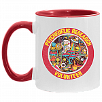 Pshychedelic Research Volunteer Accent Mug, White/Red, 11 oz. Accent Mug