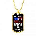 Veterans Are Not Suckers Or Losers Dog Tag Pendant Necklace - Dog Tag (Gold Plated)