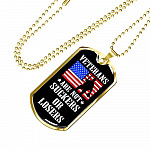 Veterans Are Not Suckers Or Losers Dog Tag Pendant Necklace - Dog Tag (Gold Plated)