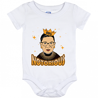 Notorious RBG - Ruth Bader Ginsburg Baby Onesie - Toddler - Infant Bodysuit, White, Baby Onesie - 12 Month