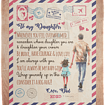 Gift From Dad To My Daughter Whenever You Feel Overwhelmed Fleece Blanket - Mink Blanket - Woven Blanket, White, Cozy Plush Fleece Blanket - 50x60 Gift From Dad To My Daughter Whenever You Feel Overwhelmed Fleece Blanket - Mink Blanket - Woven Blanket, White, Cozy Plush Fleece Blanket - 50x60