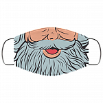 Santa Face Washable Reusable Custom Printed Cloth Face Mask Cover - Santa Beard Face Mask Christmas Face Mask, White, Cloth Face Cover – Medium/Large