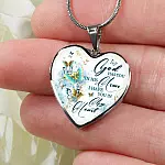 Butterfly God Has You In His Arms I Have You in My Heart Heart Pendant Necklace - Heart Luxury Necklace (Silver) Butterfly God Has You In His Arms I Have You in My Heart Heart Pendant Necklace - Heart Luxury Necklace (Silver)