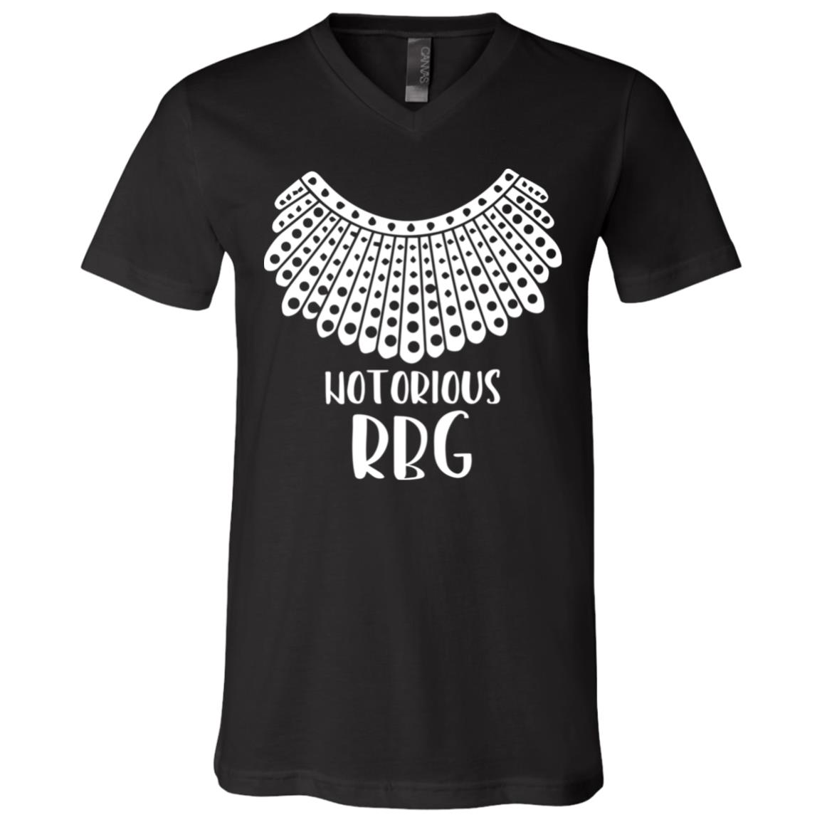 Notorious RBG Ruth Bader Ginsburg Feminist T-Shirt - V-Neck, Black, V-Neck T-Shirt