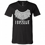 I Dissent RBG Ruth Bader Ginsburg Feminist T-Shirt - V-Neck, Black, V-Neck T-Shirt