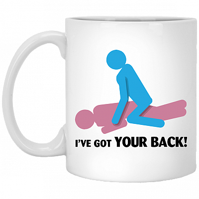 I've Got Your Back Ceramic Coffee Mug - Beer Stein - Water Bottle - Color Changing Mug, White, 11 oz. White Mug