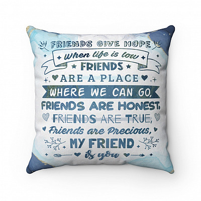 Friends Give Hope Friends Are Precious Pillow Birthday Gifts For Best Friends Friendship Gift Poem Cushion Pillow