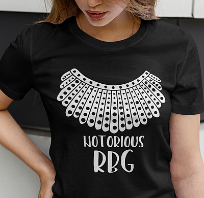Alternative view of Notorious RBG Ruth Bader Ginsburg Feminist T-Shirt - V-Neck