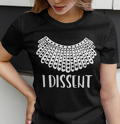 Alternative view of I Dissent RBG Ruth Bader Ginsburg Feminist T-Shirt - V-Neck