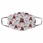 Leslie Well Shit Floral Washable Reusable Custom - Printed Cloth Face Mask Cover, White, Cloth Face Cover – Medium/Large