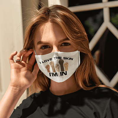 Alternative view of I Love The Skin I'm In BLM Washable Reusable Custom - Printed Cloth Face Mask Cover