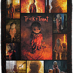 Sam Trick 'r Treat Fleece Blanket - Halloween Blanket, White, Cozy Plush Fleece Blanket - 50x60