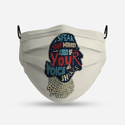 Alternative view of Speak Your Mind Even If Your Voice Shakes Washable Reusable Custom - Printed Cloth Face Mask Cover