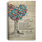 Personalized Love Is Patient Love Is Kind Anniversary Family Tree Framed Canvas Prints - Home Decor Wall Art, White, 0.75'' Framed Canvas