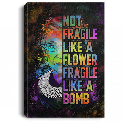 Not Fragile Like A Flower Fragile Like A Bomb Gallery Framed Canvas - Unframed Poster, White, 0.75'' Framed Canvas