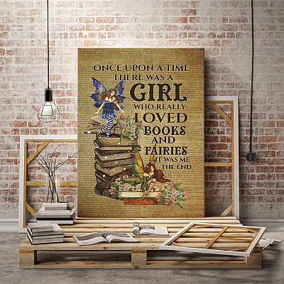 Alternative view of Once Upon A Time There Was A Girl Who Really Loved Books and Fairies Framed Canvas Prints Unframed Poster