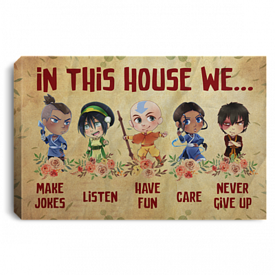 In This House We Make Jokes Wrapped Framed Canvas Prints - Unframed Poster - Home Decor Wall Art, White, 0.75'' Framed Canvas