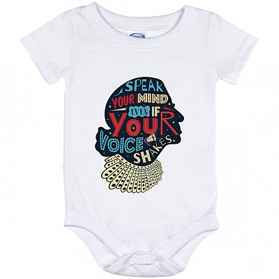 Speak Your Mind Even If Your Voice Shakes Baby Onesie - Toddler - Infant Bodysuit, White, Baby Onesie - 12 Month