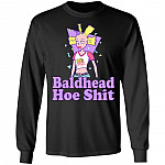 Bald Head Hoe Shit Funny Doll Hoodie - Sweatshirt - Long Sleeve Shirt, Black, Long Sleeve