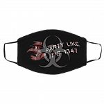 Plague Doctor Party Like It's 1347 Pandemic Washable Reusable Custom - Printed Cloth Face Mask Cover, Black, Cloth Face Cover – Medium/Large