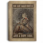 She Got Mad Hustle And A Dope Soul Afro Girl Music And Wine I Am Enough Framed Canvas Prints - Unframed Poster, White, 0.75'' Framed Canvas
