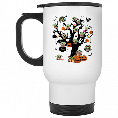 14 oz. White Travel Mug