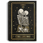 Tarot Lover Card Romantic Skull For Couples Framed Canvas Prints - Unframed Poster, White, 0.75'' Framed Canvas