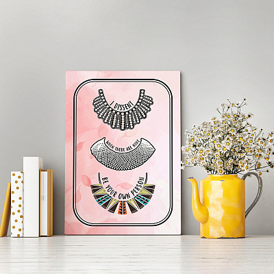 Alternative view of Ruth Bader Ginsburg RBG Justice Dissent Collar Wrapped Framed Canvas Prints - Unframed Poster - Wall Art
