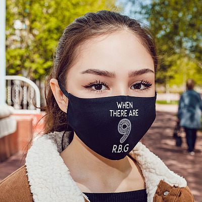 Alternative view of When There Are Nine Face Mask - RBG Ruth Bader Ginsburg Washable Reusable Custom Printed Cloth Face Mask Cover