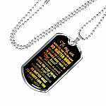 To My Son Never Feel That You're Alone I'm Always Right There In Your Heart Dogtag Pendant Necklace - Dog Tag (Silver)