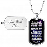 To My Daughter Never Feel That You're Alone I'm Always Right There In Your Heart Dogtag Pendant Necklace - Dog Tag (Silver)