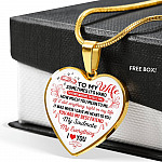 To My Wife You Are My Best Friend My Soulmate My Everything Heart Pendant Necklace From Husband - Heart Luxury Necklace (Gold Plated)