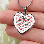 To My Wife You Are My Best Friend My Soulmate My Everything Heart Pendant Necklace From Husband - Heart Luxury Necklace (Silver)