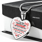 To My Wife You Are My Best Friend My Soulmate My Everything Heart Pendant Necklace From Husband - Heart Luxury Necklace (Silver)