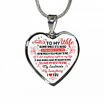 To My Wife You Are My Best Friend My Soulmate My Everything Heart Pendant Necklace From Husband - Heart Luxury Necklace (Silver)