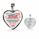 To My Wife You Are My Best Friend My Soulmate My Everything Heart Pendant Necklace From Husband - Heart Luxury Necklace (Silver)