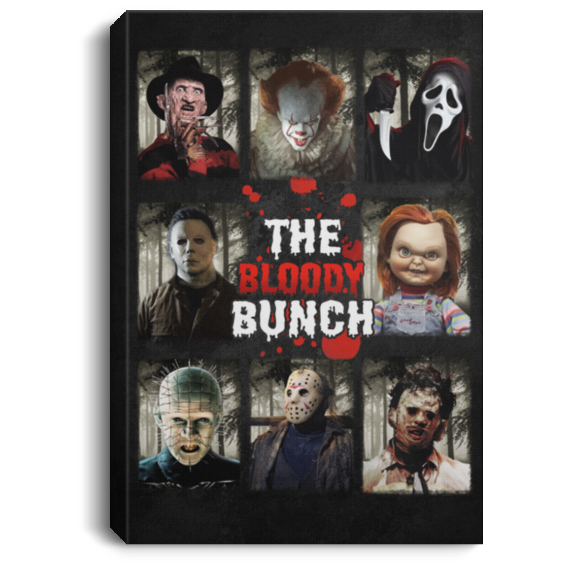 The Bloody Bunch Gallery Wrapped Framed Canvas Prints - Unframed Poster - Home Decor Wall Art, Black, 0.75'' Framed Canvas