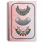 Ruth Bader Ginsburg RBG Justice Dissent Collar Wrapped Framed Canvas Prints - Unframed Poster - Wall Art, White, 0.75'' Framed Canvas