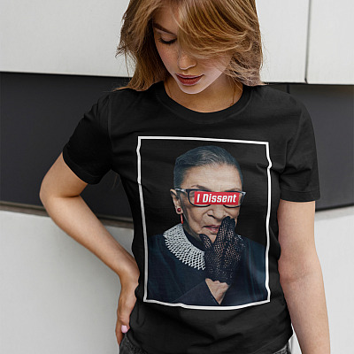 Alternative view of Notorious RBG I Dissent Ruth Bader Ginsburg T-shirt - V-neck - RBG Fight For The Things You Care About Shirt