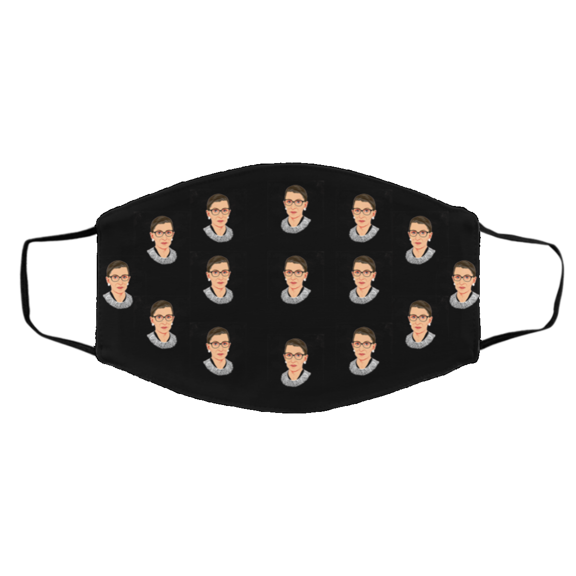 Ruth Bader Ginsburg Custom Cloth Face Mask RBG Washable Fashion Shopping Reusable Designer Face Mask, Black, Cloth Face Cover – Medium/Large